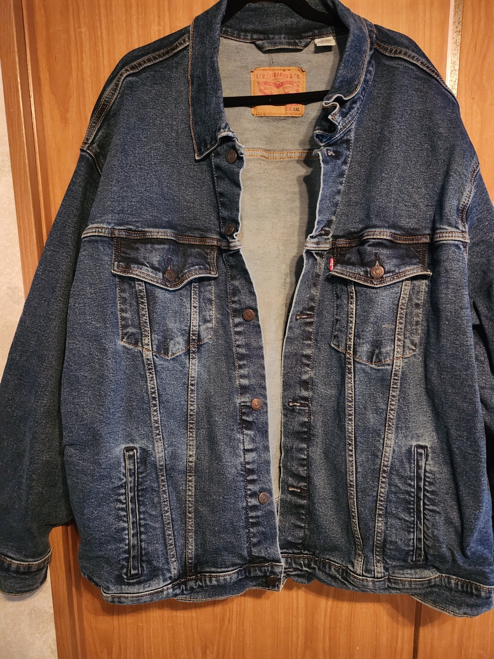 Levi Strauss & Co. Men's Blue Denim Jacket 5XL Big & Tall Button Pockets